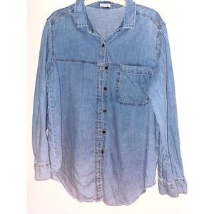 Light and thin jean button down